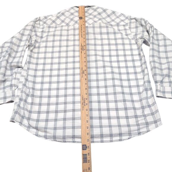 Cinch Pearl Snap Western Shirt Classic Cowboy Collection Mens Size L White Blue - Picture 14 of 16